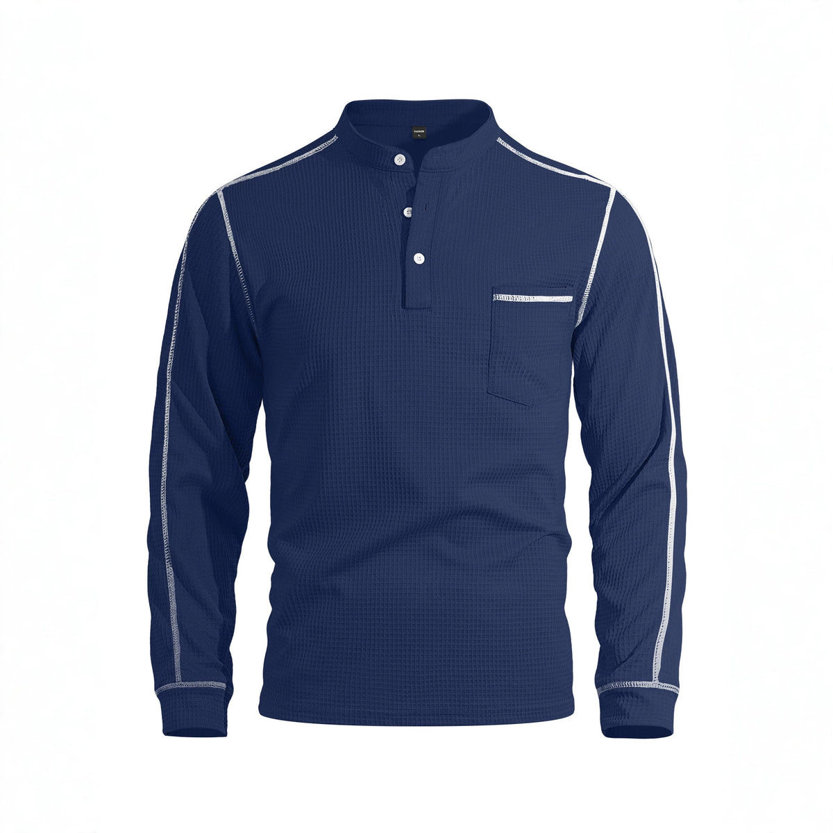 Men's Waffle-Knit Henley Polo Shirt - view 3