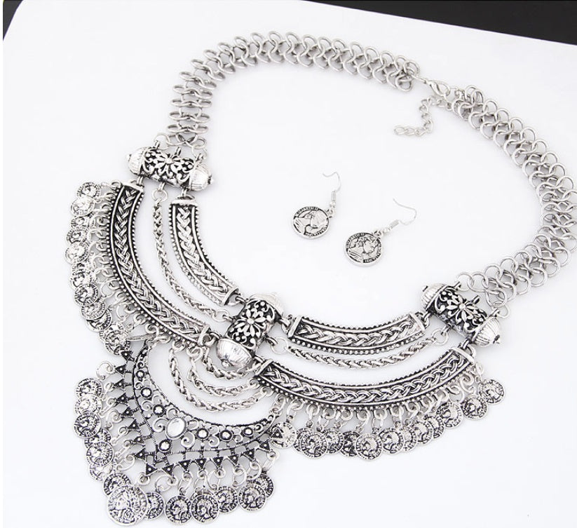 Matching coin drop earrings