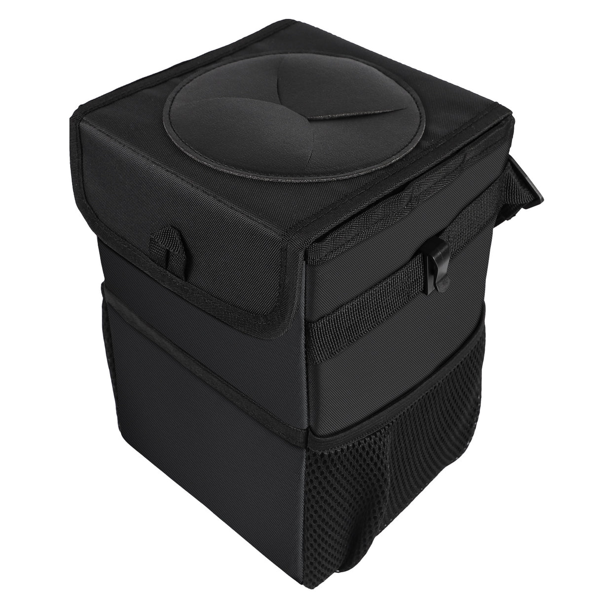 Hanging Car Trash Can with Lid and Pockets - view 5