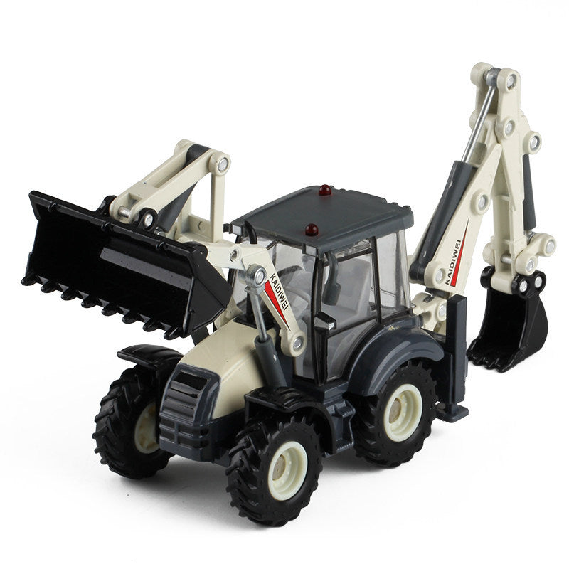 Colourful kids farm tractor toy with loader and backhoe