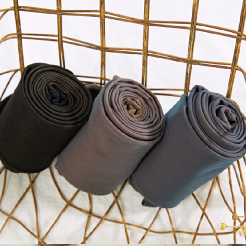 Rolled fleece-lined tights in black, grey and coffee