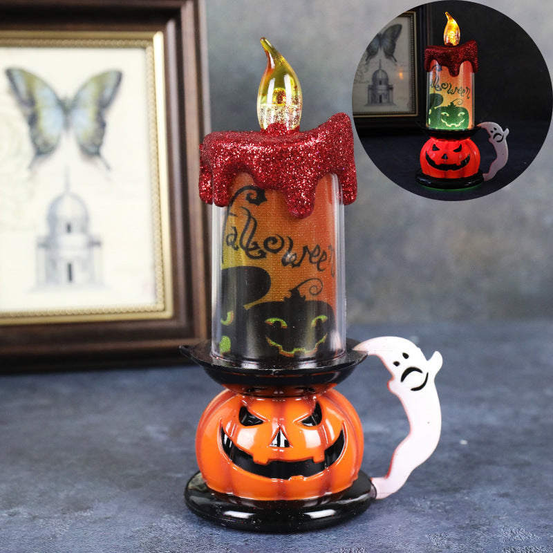 Pumpkin and skull LED candle lantern – view 7