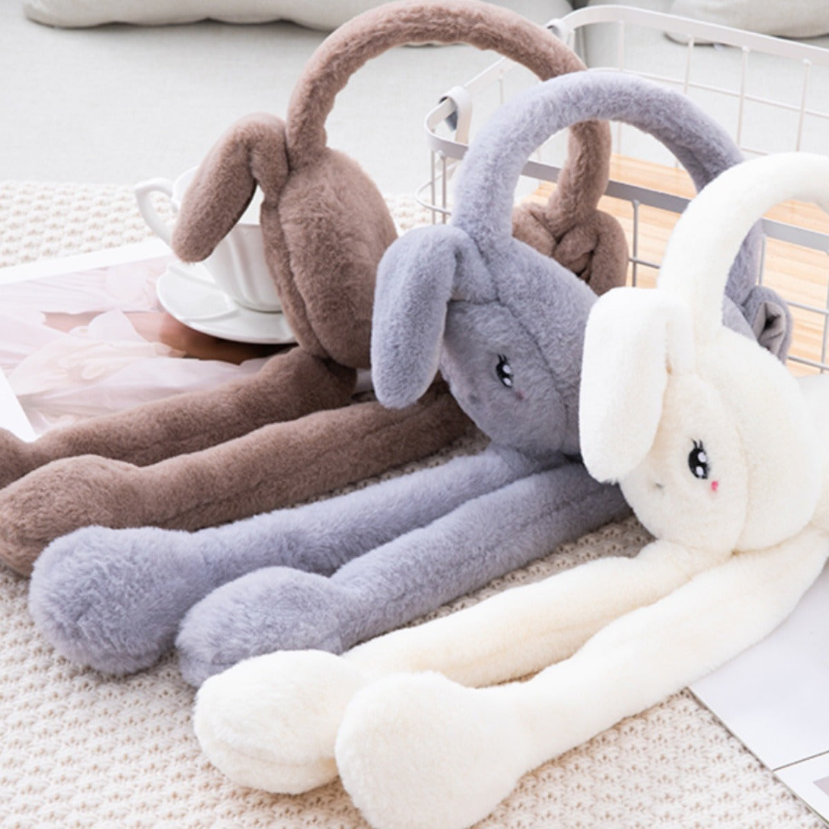 Kids rabbit-ear warm earflap hat – view 2