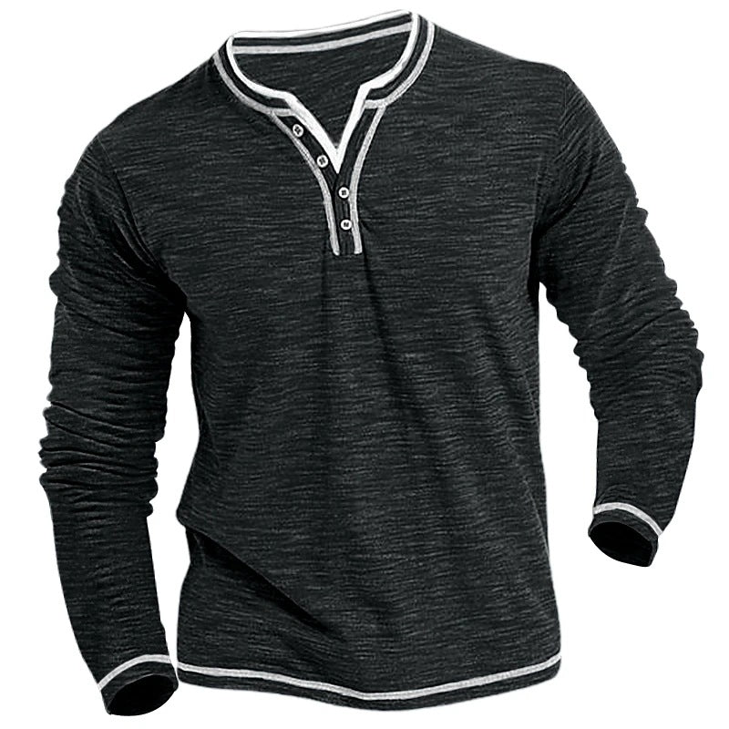 Men's Slub-Knit Long Sleeve Henley - view 3