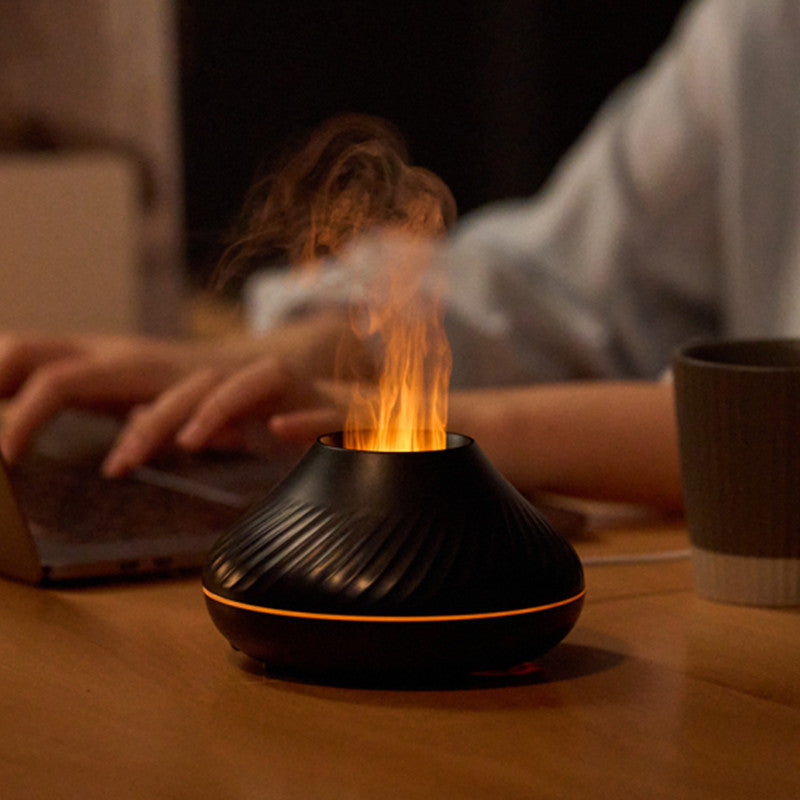 RGB Flame Aroma Diffuser Humidifier with colorful fire mist