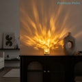 Crystal LED water ripple night light projecting warm glow on a wall