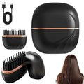 Black mini USB cordless hair straightening comb with charging cable
