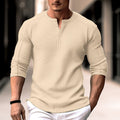 Men's Waffle Knit Henley Shirt – view 3