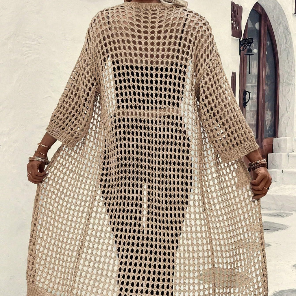 Women's Open-Knit Long Cardigan - view 2