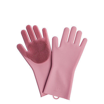 Silicone cleaning gloves