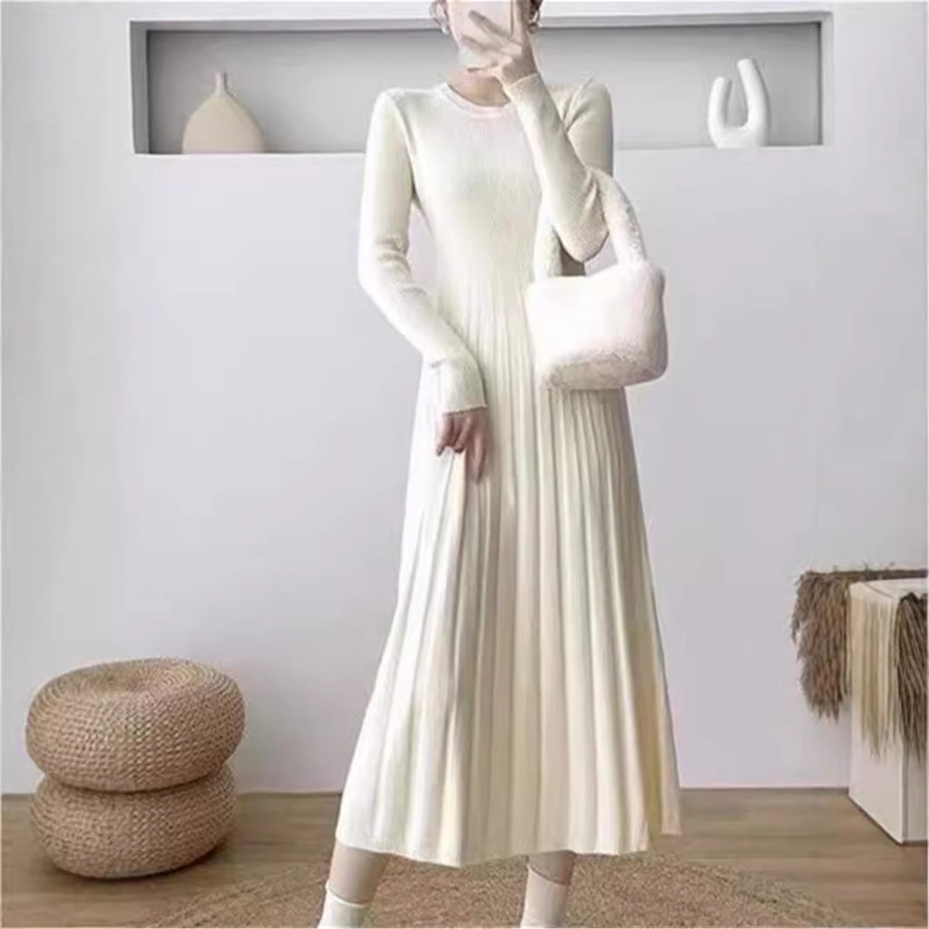Women's Pleated Knit Maxi Dress