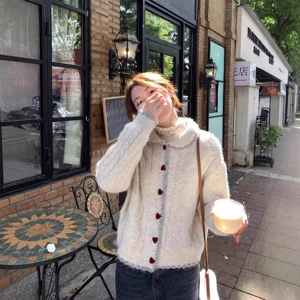 Thickened Cable Knit Sweater Cardigan