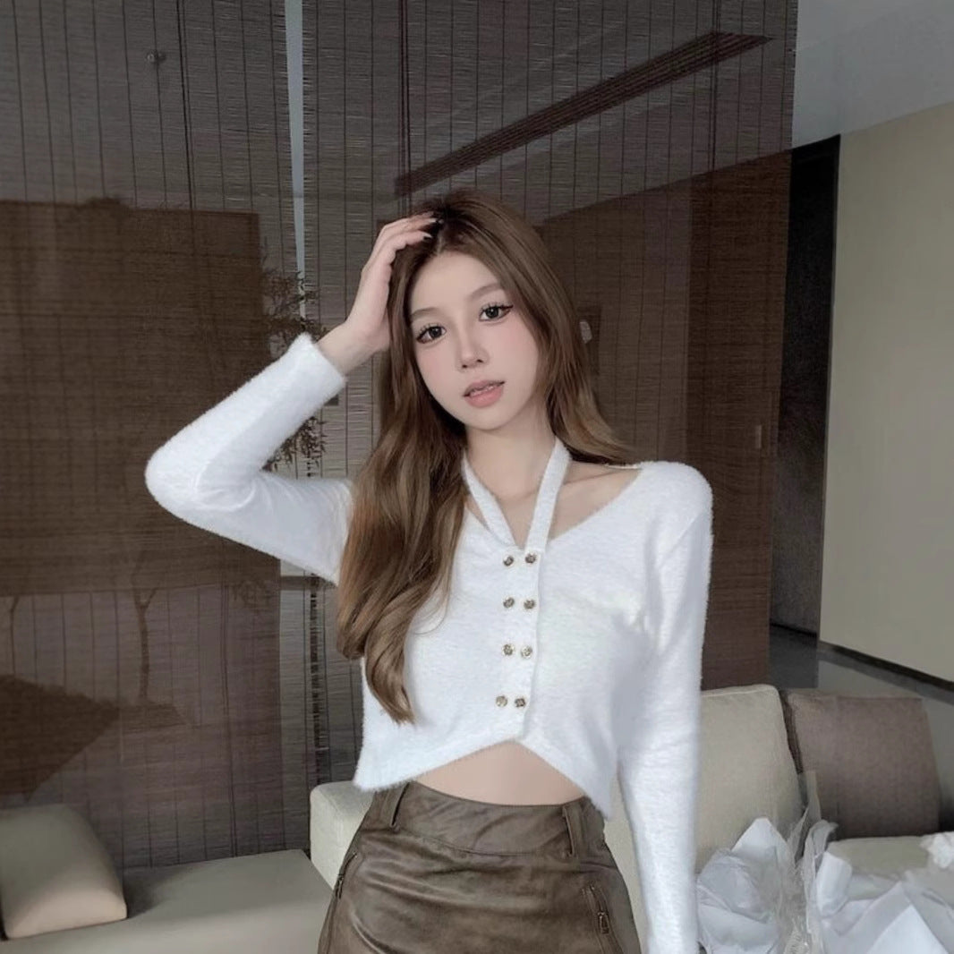Women's cropped knit cardigan – view 1