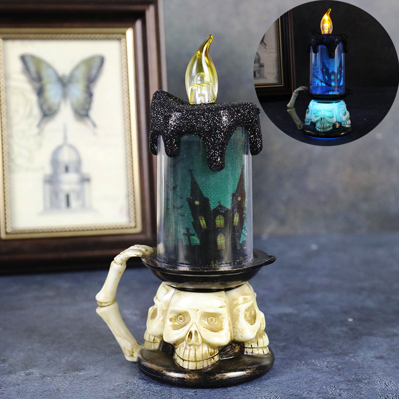 Pumpkin and skull LED candle lantern – view 9