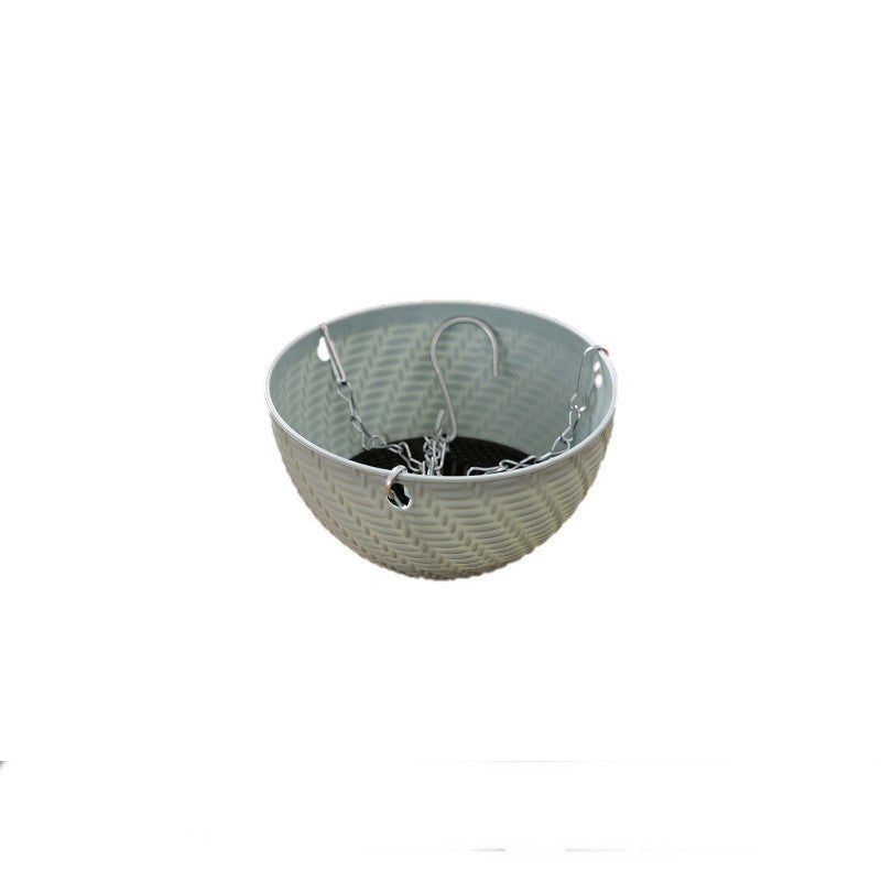 Hanging self-watering plastic flower pot – view 2
