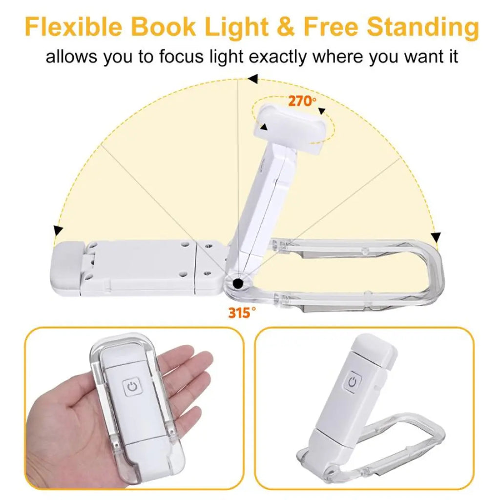 Flexible neck LED reading light lit