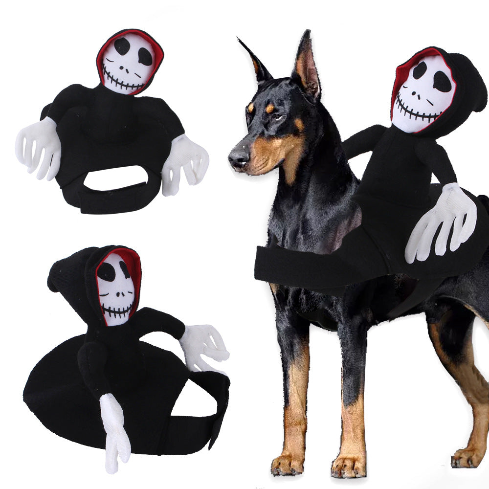 Pet skeleton rider Halloween costume – view 6