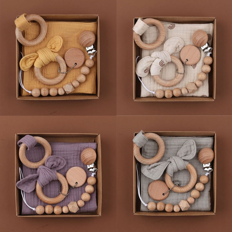 Baby Gift Set with Wooden Rattle 7
