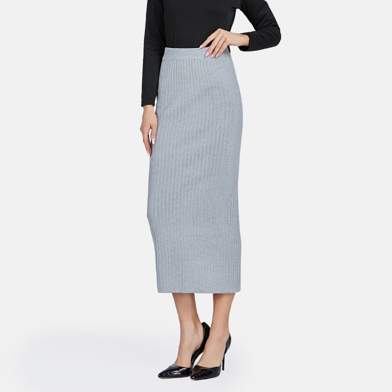 Women's Ribbed Knit Pencil Midi Skirt - view 4