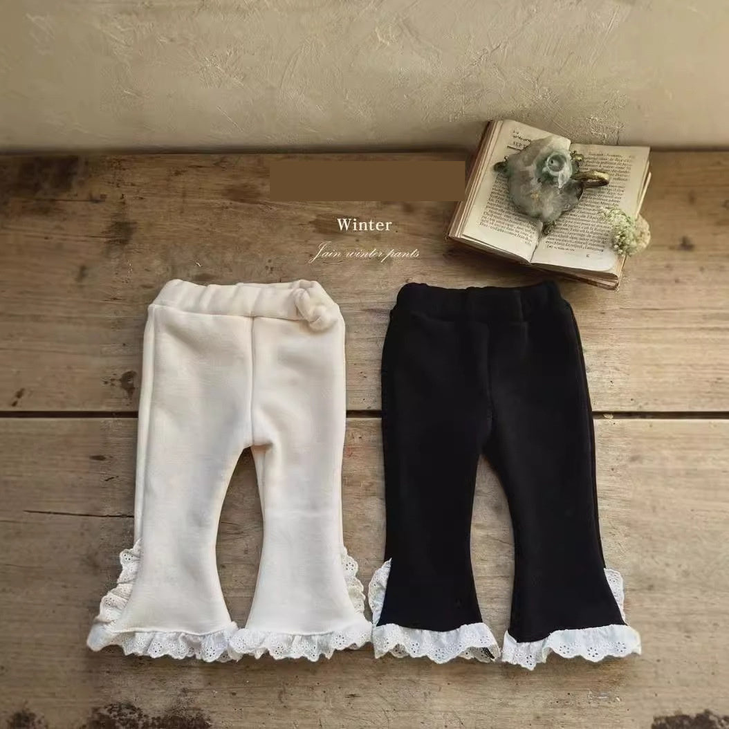 Girls' Ruffle-Trim Velvet Top or Flare Leggings - view 4