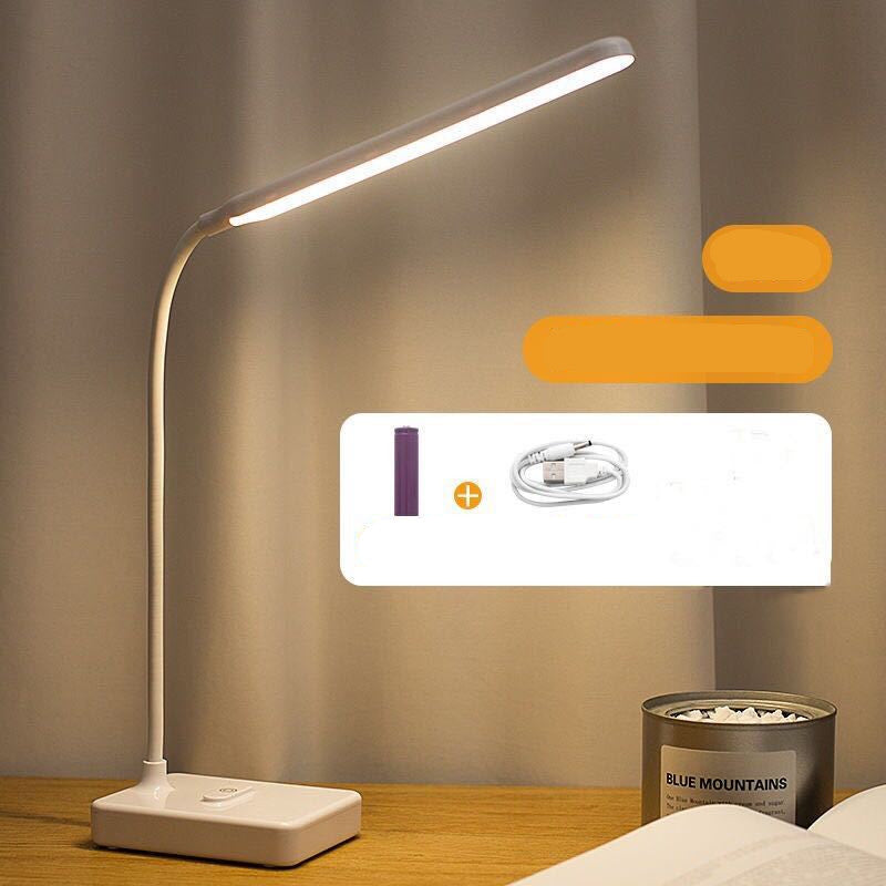Rechargeable LED desk lamp on a desk