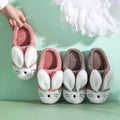 Kids bunny ear plush winter slippers – view 1