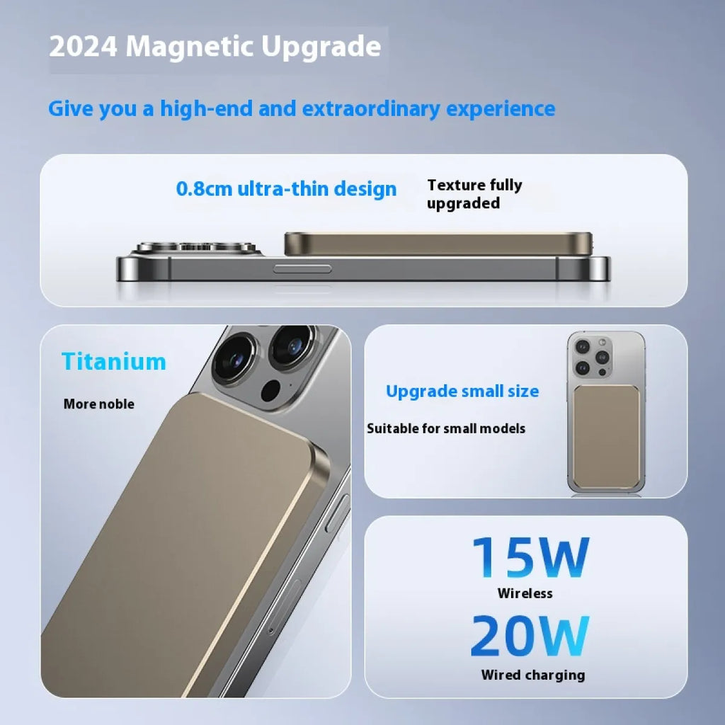 Magnetic wireless power bank for iPhone 18 Pro MagSafe