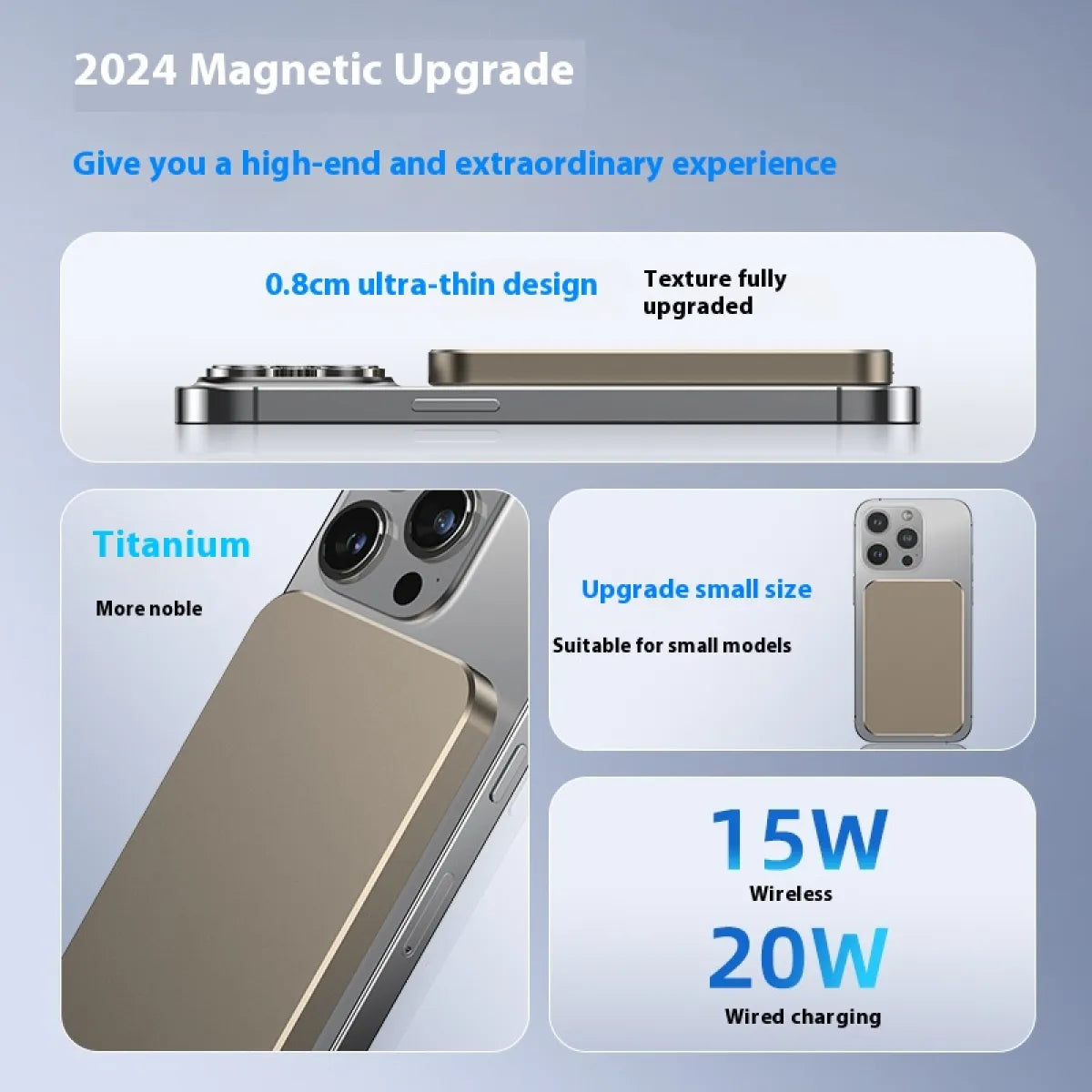 Magnetic wireless power bank for iPhone 18 Pro MagSafe