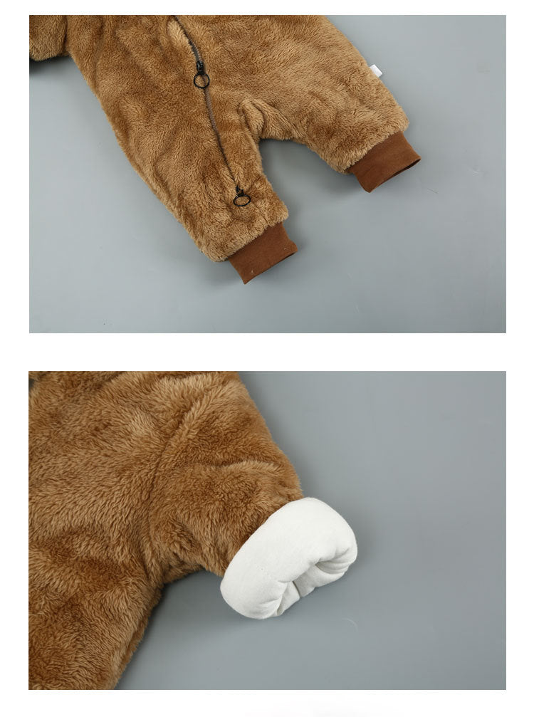 Close-up of the plush fabric and cuffs