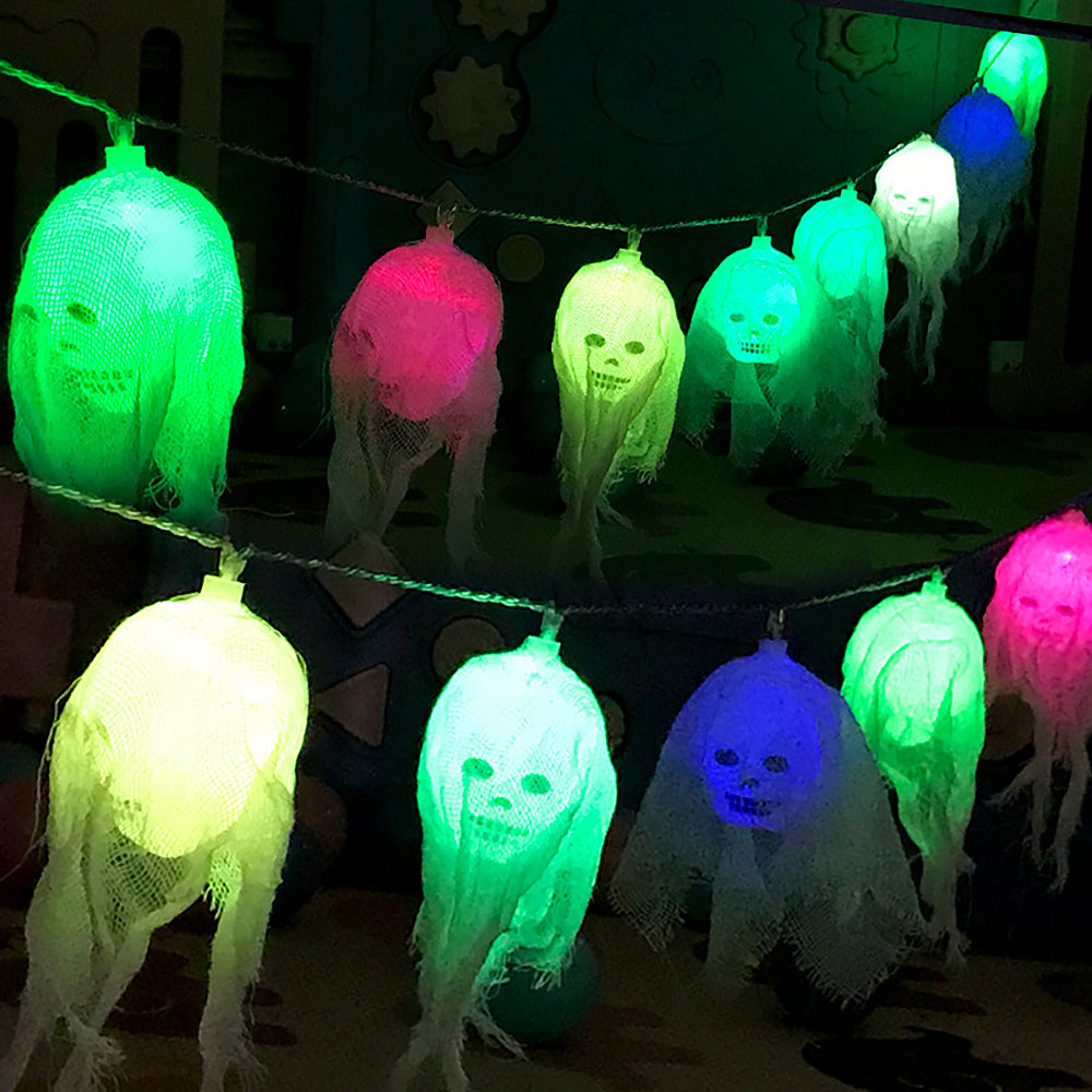 Skull ghost LED Halloween string lights – view 3