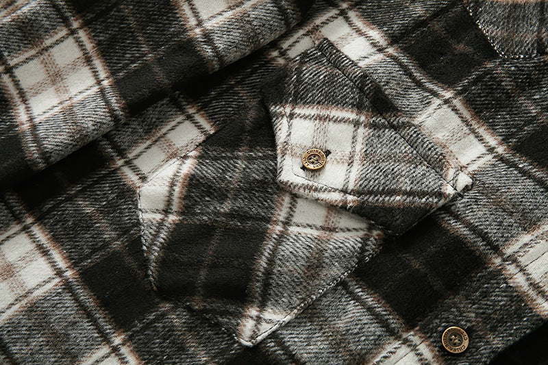 Men's flannel plaid shirt jacket – view 8