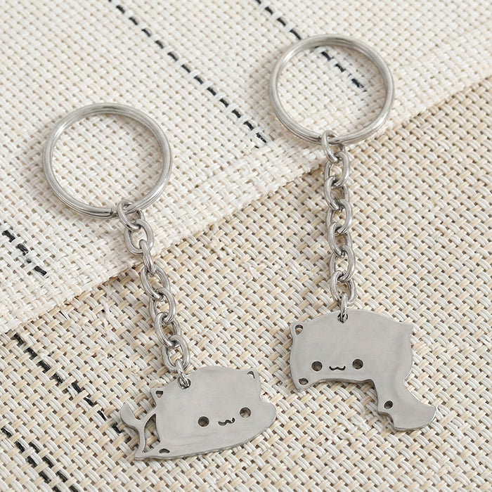 Matching Cat Couple Keychains view 2
