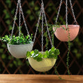 Hanging self-watering plastic flower pot – view 1