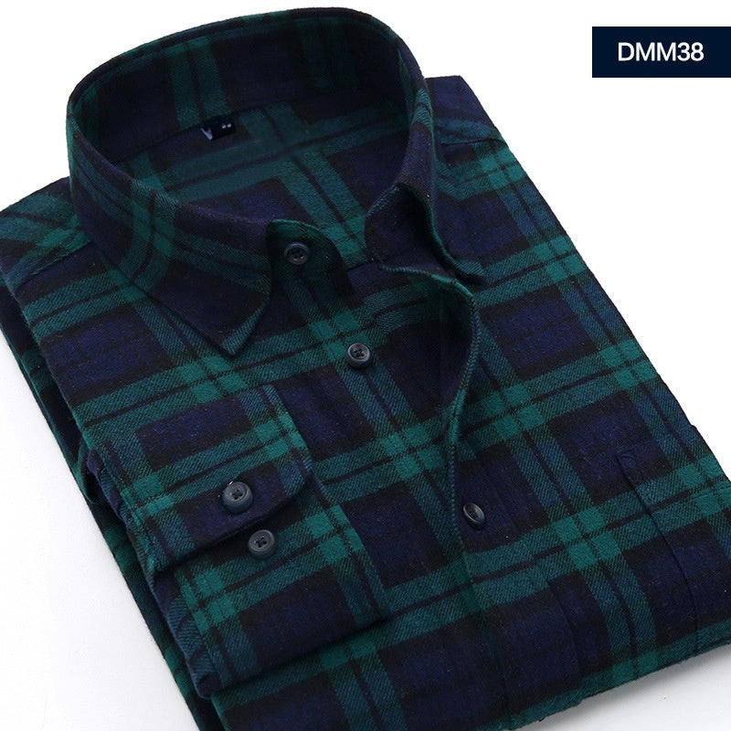 Men's Plaid Flannel Button-Up Shirt - view 8