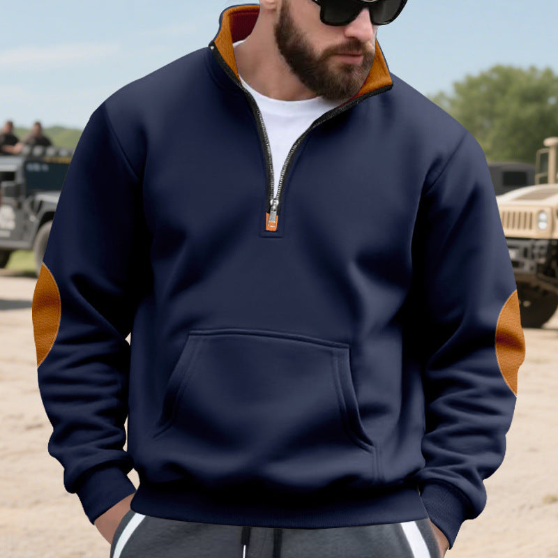 Men's Quarter-Zip Fleece Sweatshirt with Elbow Patches - view 4