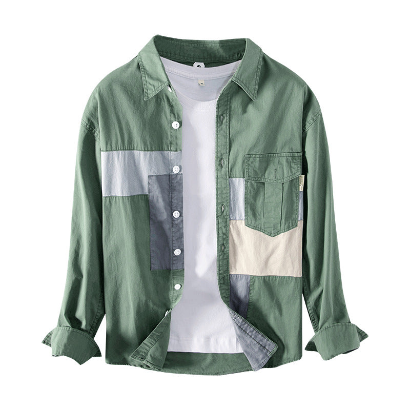 Men's Cotton Patchwork Shirt Jacket - view 4