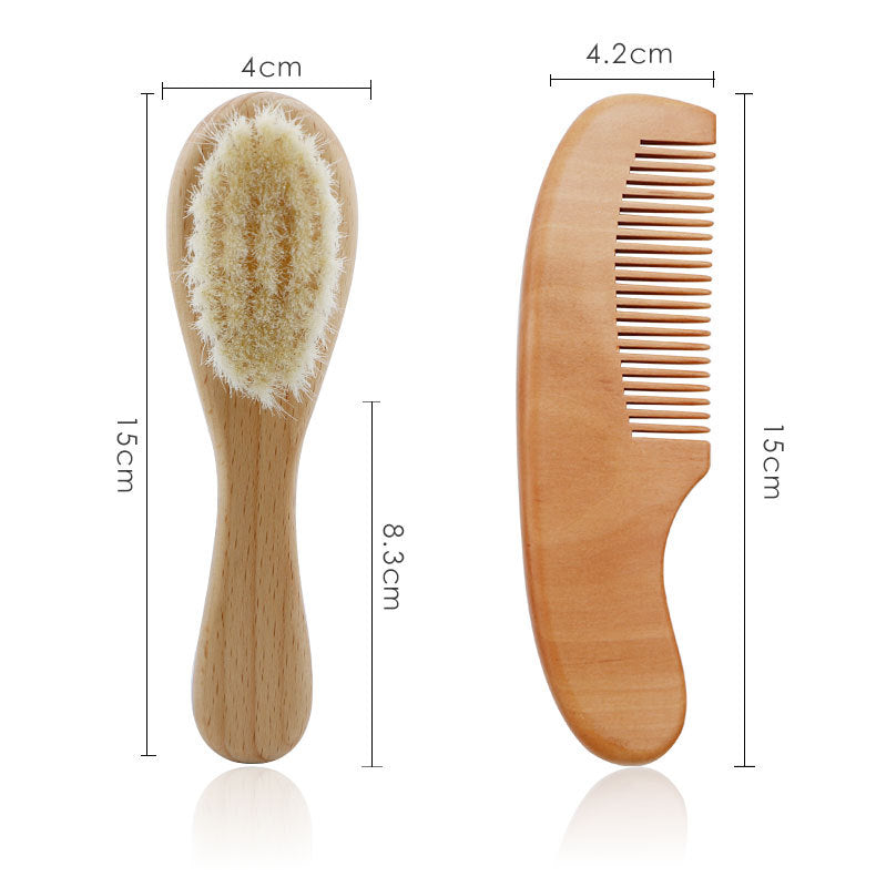 Wooden Baby Brush and Comb Set 3