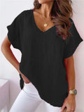 V-Neck Linen Tee