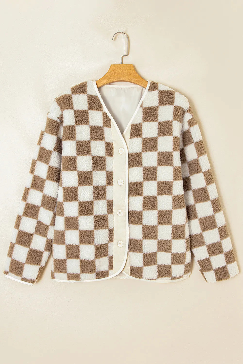 Women's Checkered Sherpa Button-Front Jacket - view 3