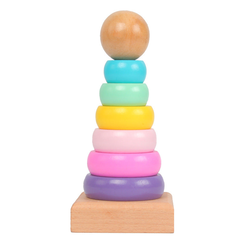 Rainbow stacking ring tower toy – view 5