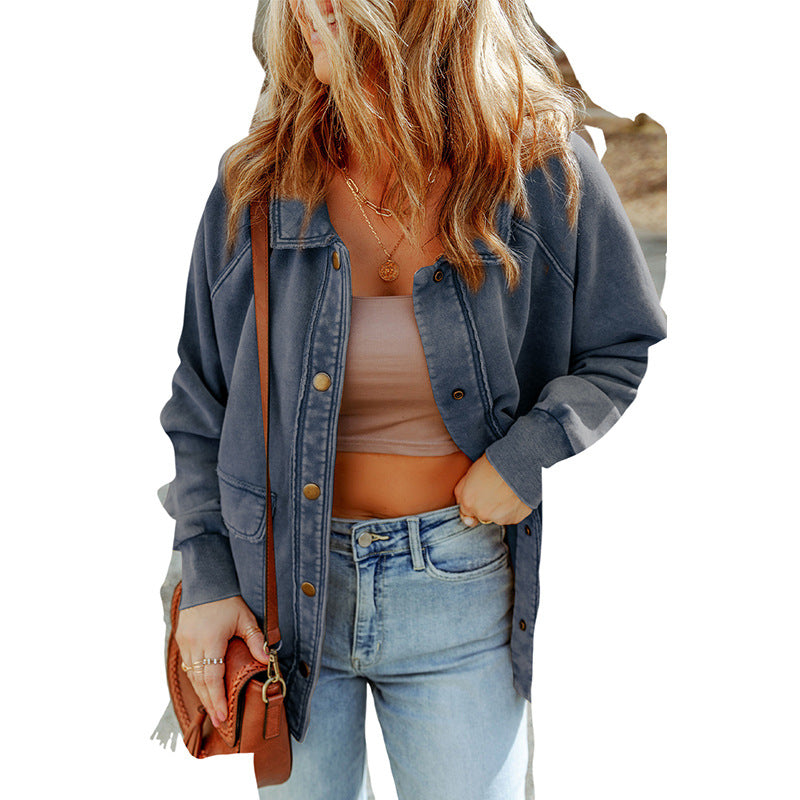 Women's Button-Up Shacket with Pockets - view 5