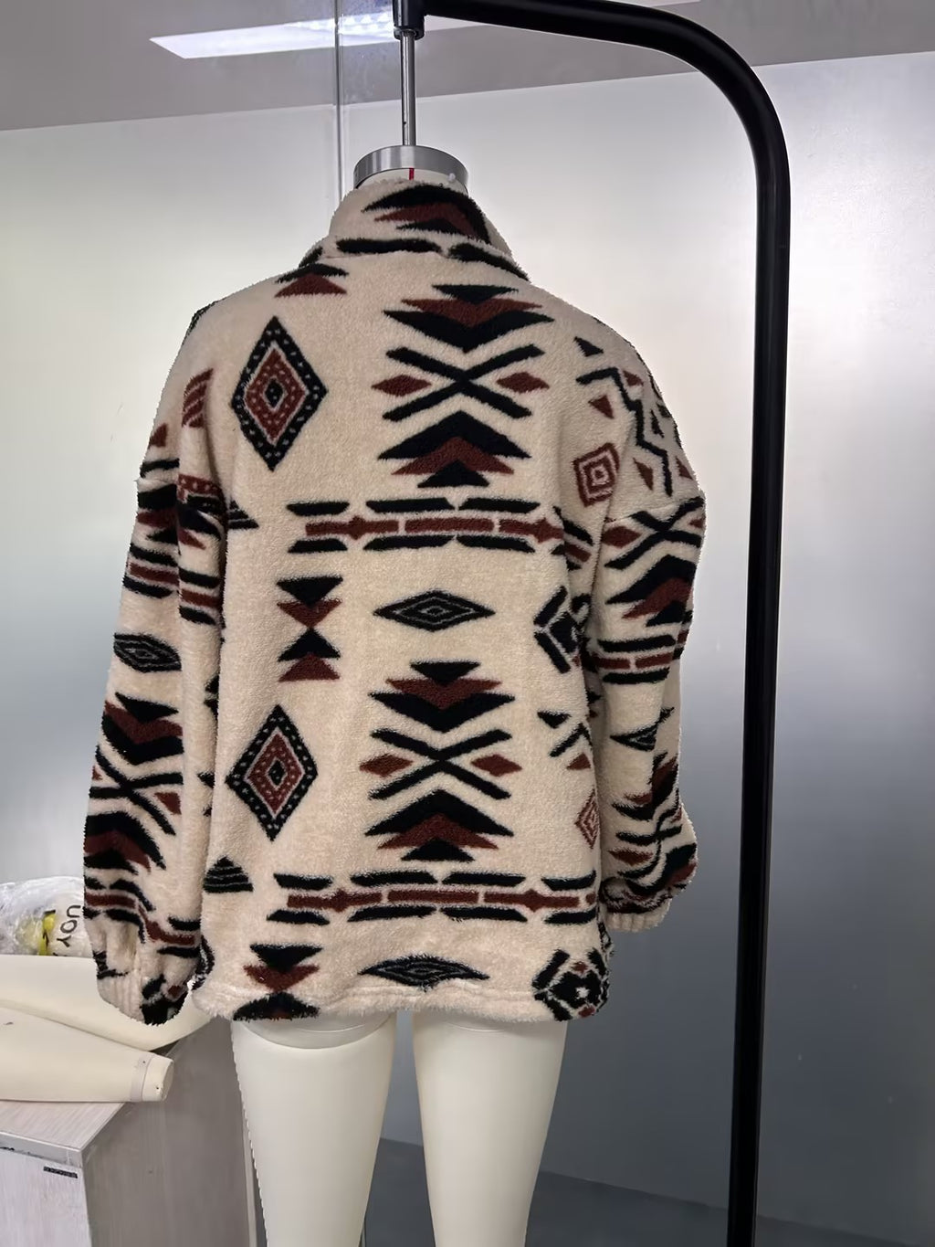 Women's Aztec Print Sherpa Half-Zip Pullover - view 4