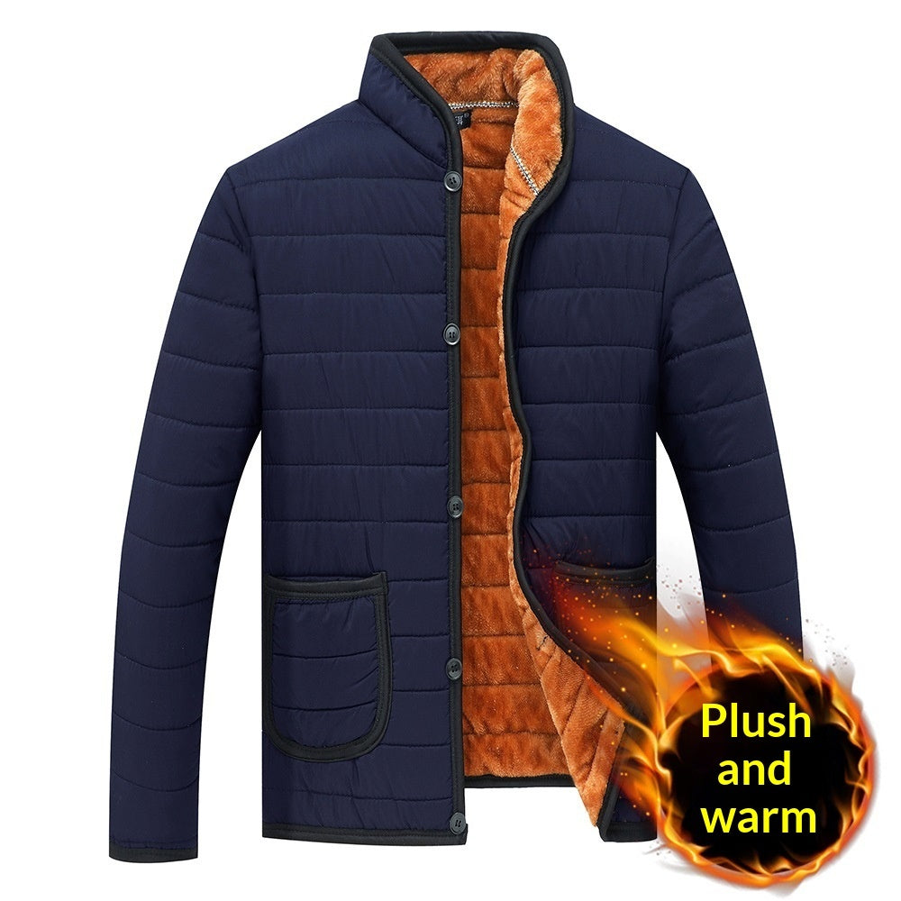 Men's Plush-Lined Stand-Collar Winter Jacket - view 4