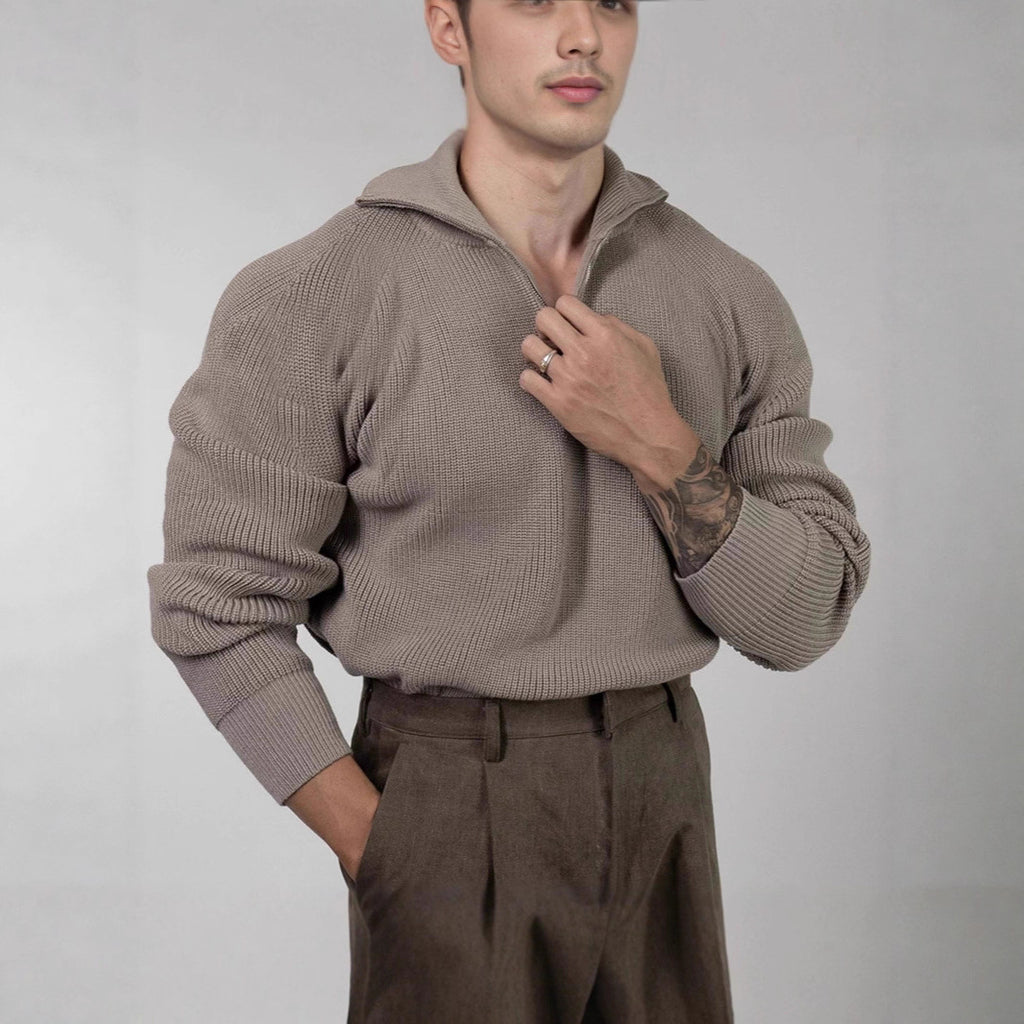 Men's Waffle-Knit Half-Zip Sweater - view 4