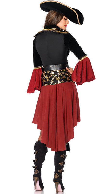 Women's red pirate Halloween costume – view 3
