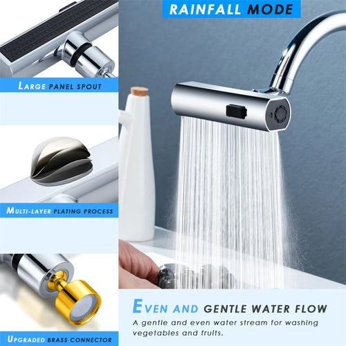 Silver 360 degree rotating kitchen faucet bubbler attachment