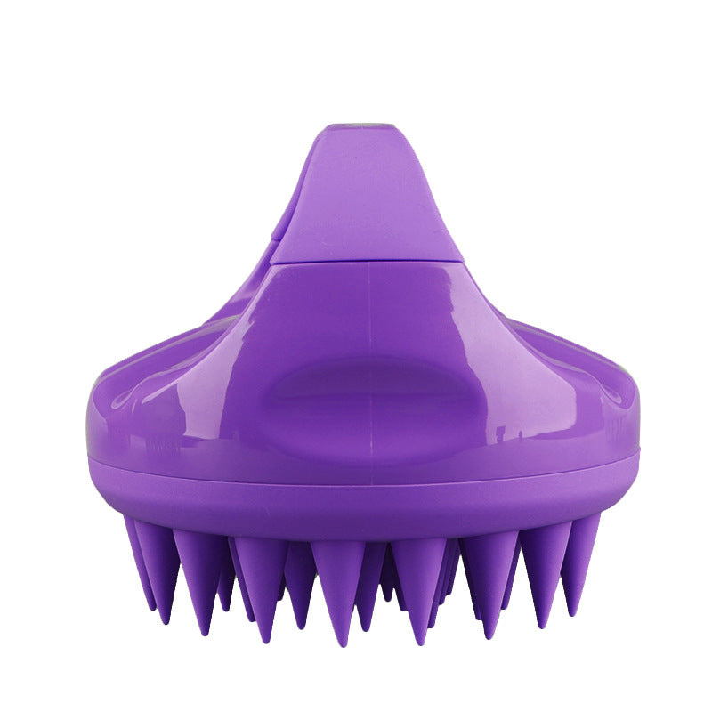 Purple silicone scalp shampoo brush