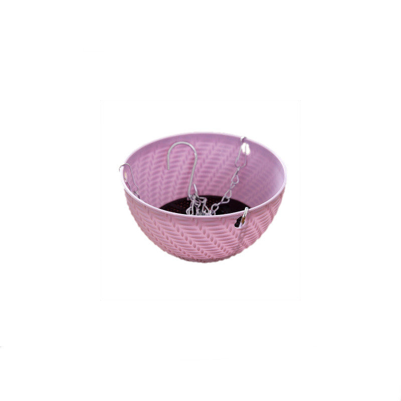 Hanging self-watering plastic flower pot – view 5