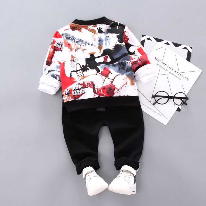 Toddler Boys' Printed Jacket, Tee & Pants Set - view 7