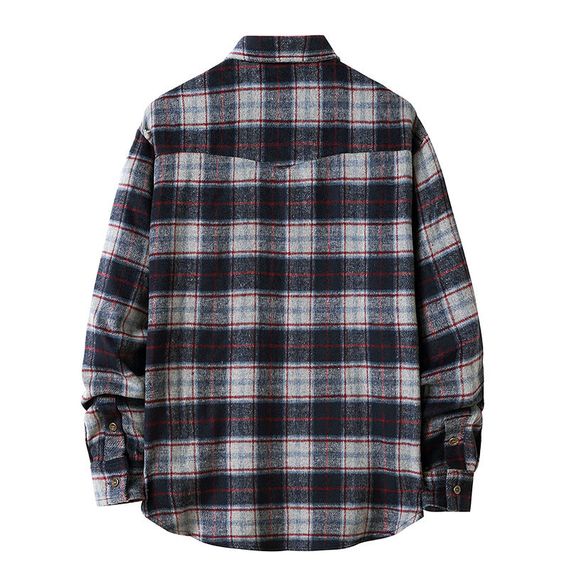 Men's flannel plaid shirt jacket – view 3